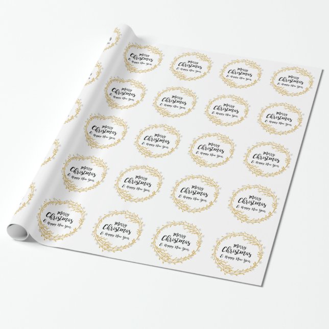 Julbrand med silver glitter snöflingor presentpapper (Utrullad)