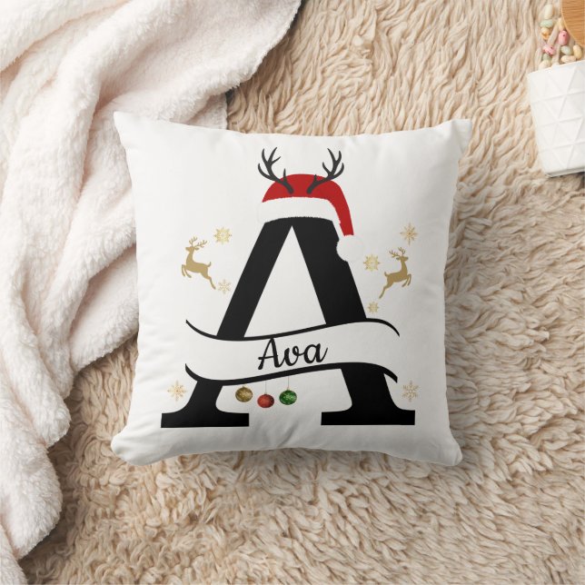 Julbrev A Initial – Festiv Juldesign Kudde (Filt)