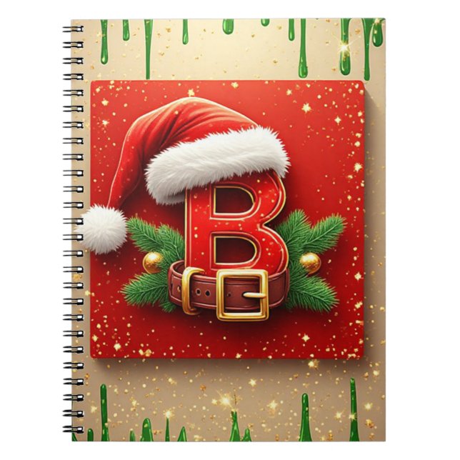 Julbrev B med tallkrans Höststil 🎅 Anteckningsbok (Framsidan)