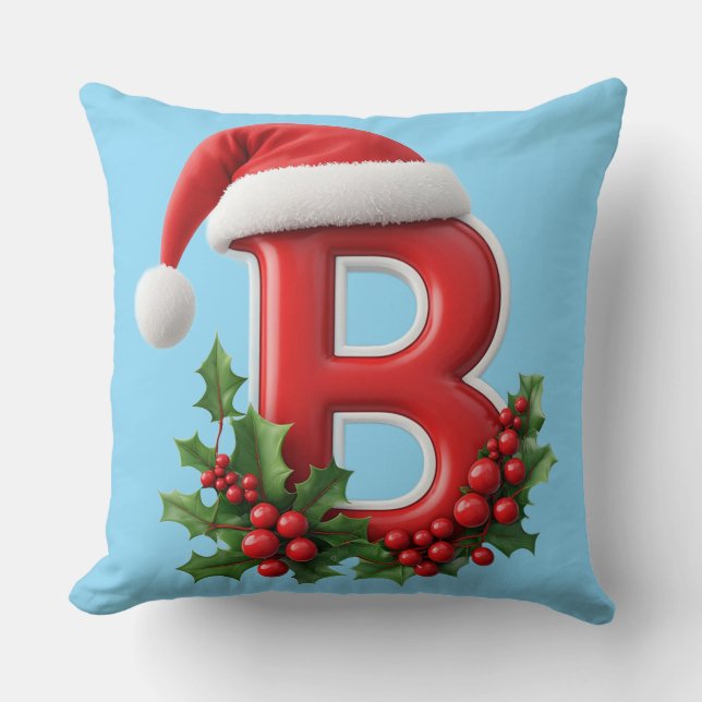 🎅 Julbrev B Monogram Dekoration För Hemmet Kudde (Framsida)
