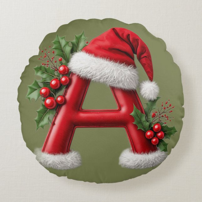 🎄Julbrev En Tomtehatt Hem Dekoration Present Rund Kudde (Framsidan)