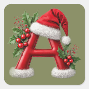 🎄 Julbrev En Tomtehatt Juldekoration Fyrkantigt Klistermärke