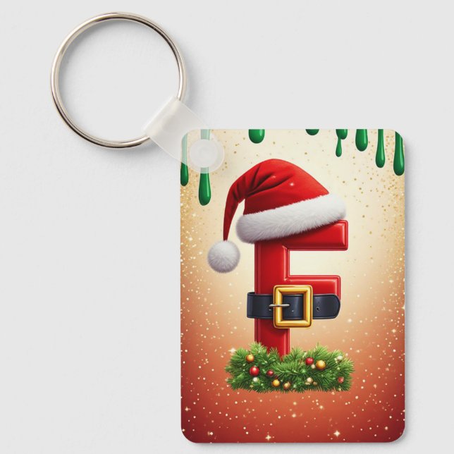 Julbrev F Med Julkransaccent 🎅 Nyckelring (Framsida)