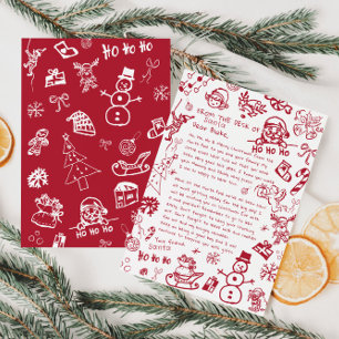Julbrev från Santa Handritad Klotter, Tomte Inbjudningar