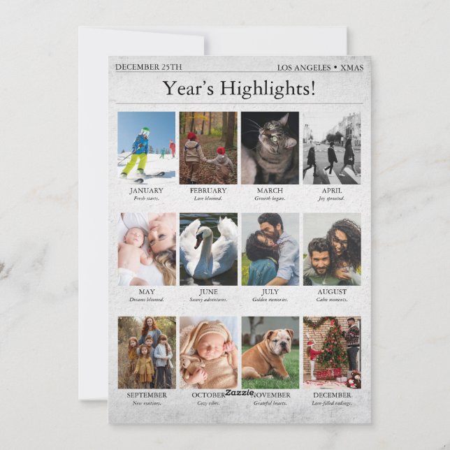 Julbrev från tidningen Årets tillbakablick Julkort (Baksida)