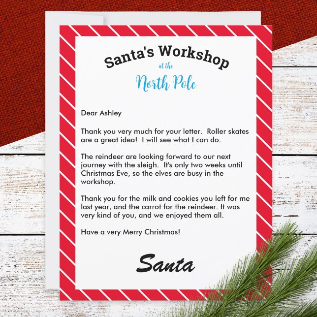 Julbrev från Tomte Personlig Mall (A magical letter from Santa to your child, personalized with your own text and child's name)