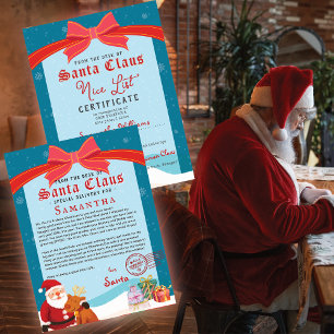 Julbrev från Tomte Snälla Listan Certifikat