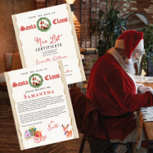 Julbrev från Tomte Snälla Listan Certifikat