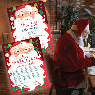 Julbrev från Tomte Snälla Listan Certifikat Jul