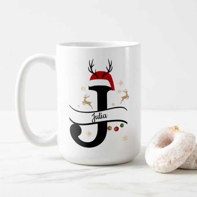Julbrev J Alfabet  Kaffemugg (Med munk)