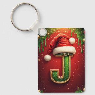 Julbrev J Med Stilig Julkrans 🎅 Nyckelring