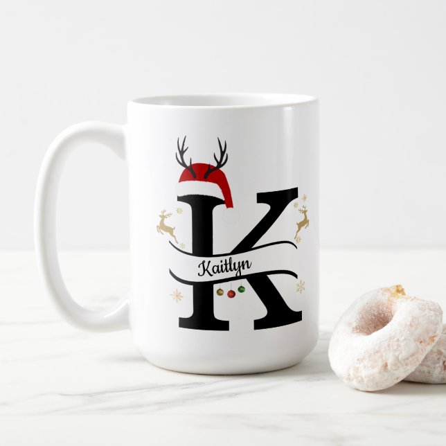 Julbrev K Alfabet  Kaffemugg (Med munk)