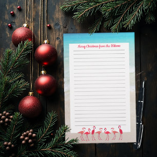 Julbrev Linjerat Papper Flamingo Design