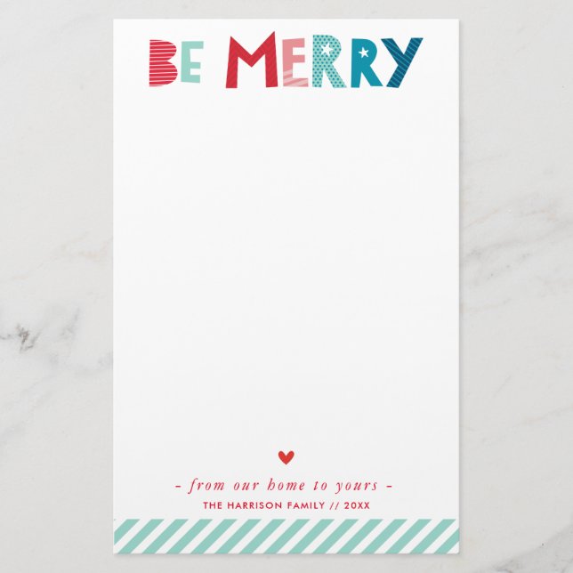 JULBREV modern rolig gläd dig typografi Brevpapper (Framsida)