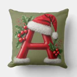 🎄 Julbrev Monogram Dekoration För Hemmet Kudde