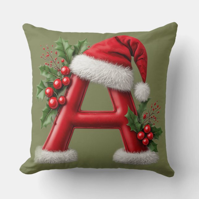 🎄 Julbrev Monogram Dekoration För Hemmet Kudde (Framsida)