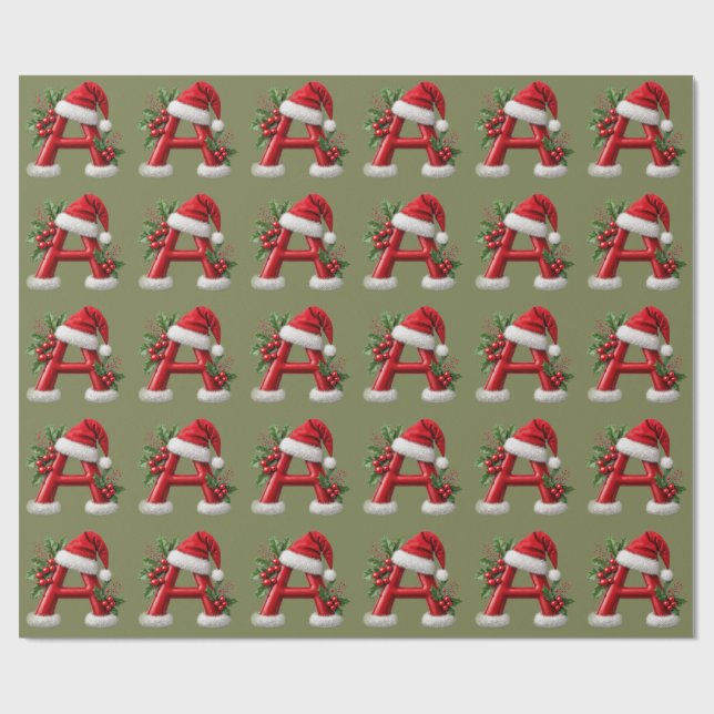 🎅 Julbrev Monogram Dekorationspresentidé Presentpapper (Platt)