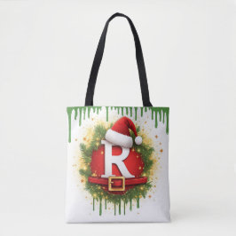 Julbrev R med tomtehatt Holiday Present Tygkasse
