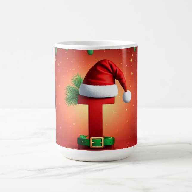 Julbrev T för julklappar Kaffemugg (Center)