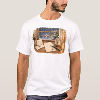 Julbrevskrivbord för mysig brevpapperstillbehör t shirt
