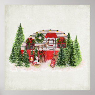 Julbrickor Camper Outdoorsy Tema Poster