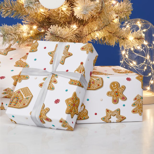 Julbringbröd Cookies Roligt Modern Mönster Presentpapper (Helgdagar)