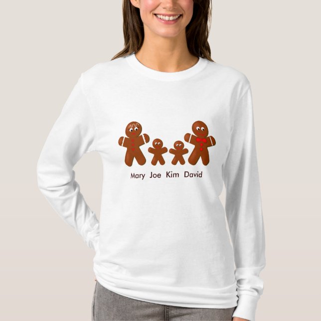 Julbröd Familj med fyra Damer LS T T Shirt (Framsida)
