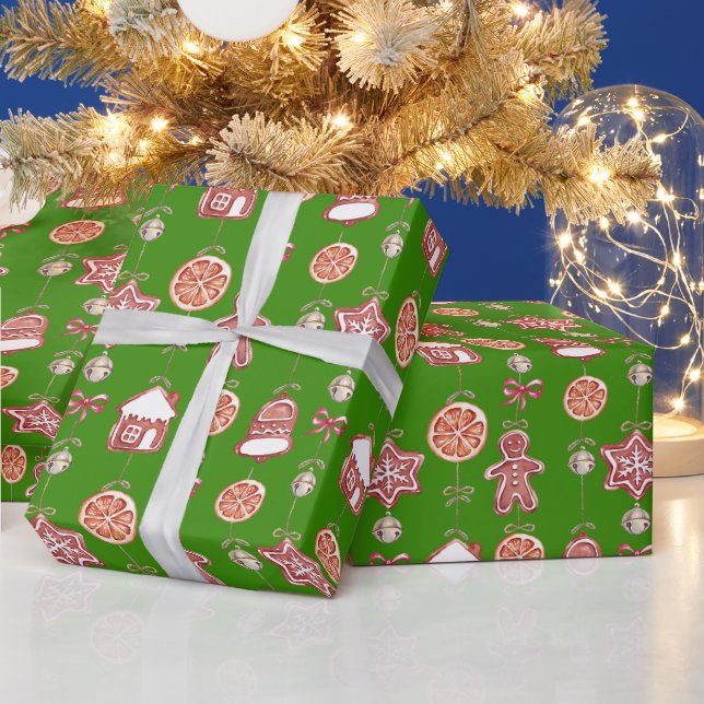 Julbrödbröd Cookies Grönt Presentpapper (Helgdagar)