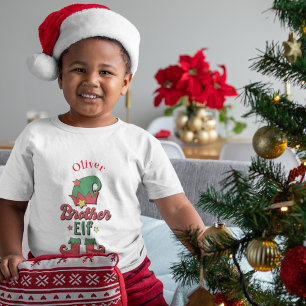 Julbroder Elf skräddarsydd t-shirt för barn