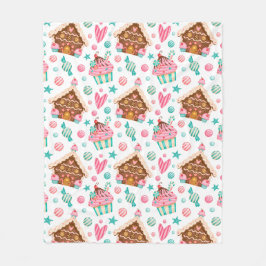 Julbrödhus, godis och Muffinsar Fleecefilt