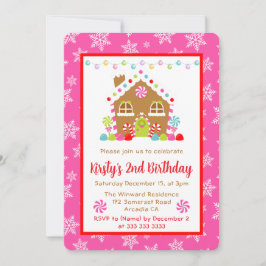 Julbrödhus och Ljus födelsedag Inbjudningar