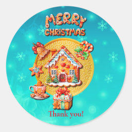 Julbrödrosthöljet och nyår runt klistermärke