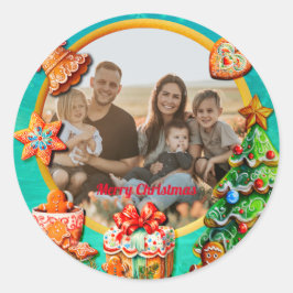 Julbrödrosthöljet och nyår runt klistermärke