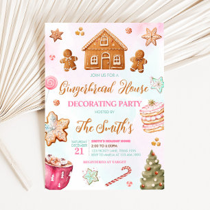 Julbrödrott Hus Decoration Party Inbjudningar