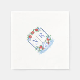 Julbröllop Chinoiserie Par Monogram Pappersservett