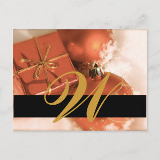 Julbröllop Monogram Rädda Datum Kort