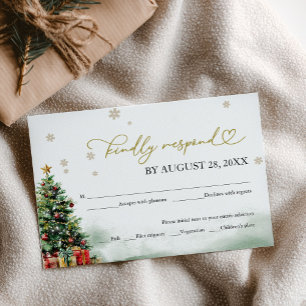 Julbröllop RSVP med matalternativ OSA Kort