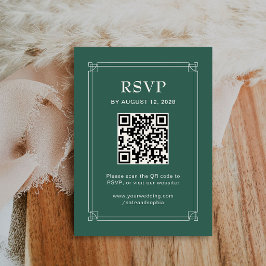 Julbröllop RSVP och QR-kod | Grön Tilläggskort