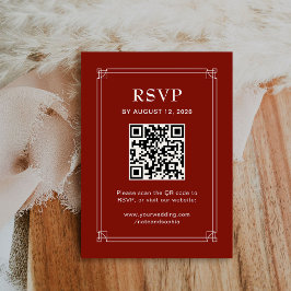 Julbröllop RSVP och QR-kod | Röd Tilläggskort