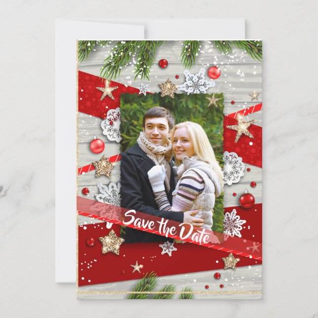 Julbröllop Save the Date Spara Datumet (Framsida)