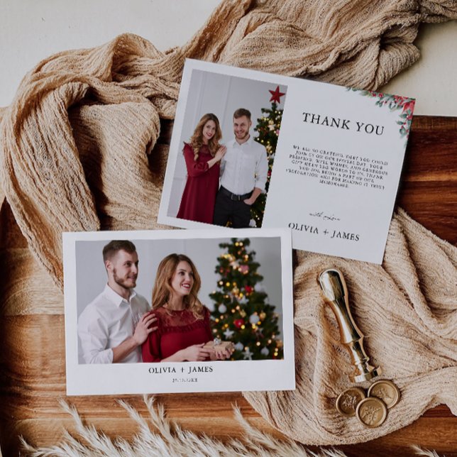 Julbröllop tackkort inbjudningar (Christmas Wedding Thank You Card)