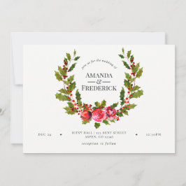 Julbröllopsblomma Julen och murgröna inbjudan