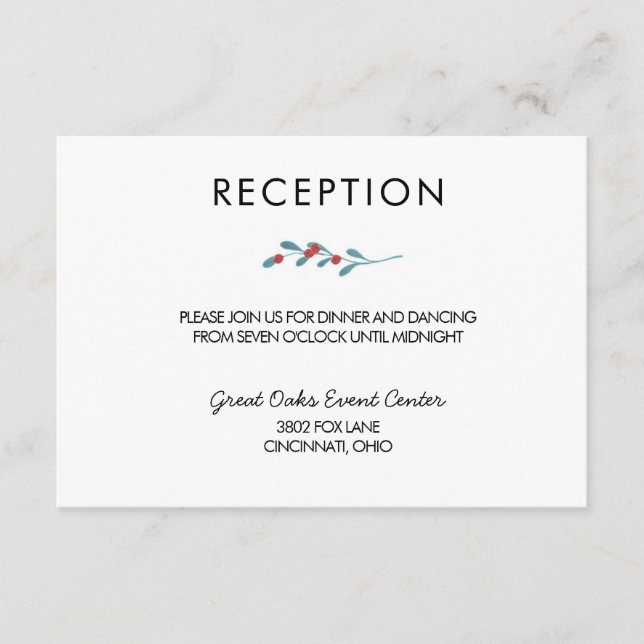 Julbröllopsinbjudan med jullycka och bär tilläggskort (Framsida)