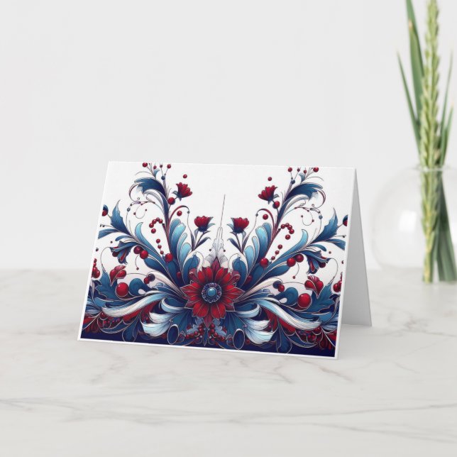 Julbrott och Sapphire Elegance Helgkort (Framsida)