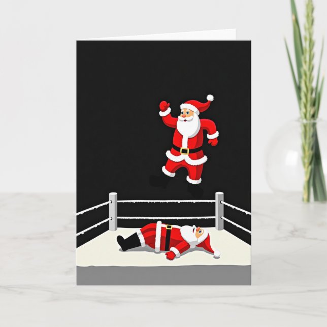 Julbrottande Santa-kort Kort (Framsida)