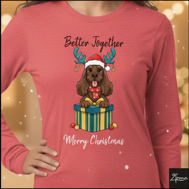 Julbrun Cocker Spaniel-gåva grafik T Shirt (Skapare uppladdad)