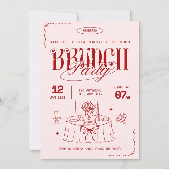 Julbrunch-inbjudan | Elegant Högtid (Framsida)