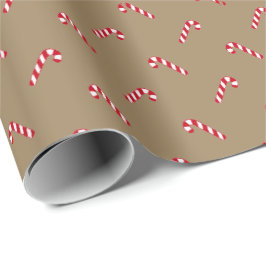 Julbrunkol, candy cane mönster presentpapper