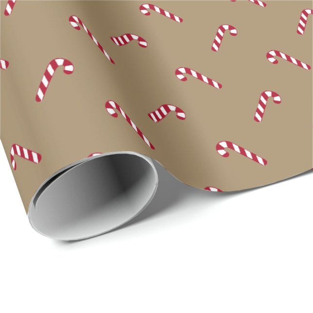 Julbrunkol, candy cane mönster presentpapper (Rullad Hörn)