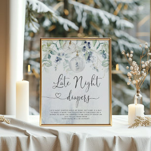 Julbubbla Vintern Late night diaper match Poster